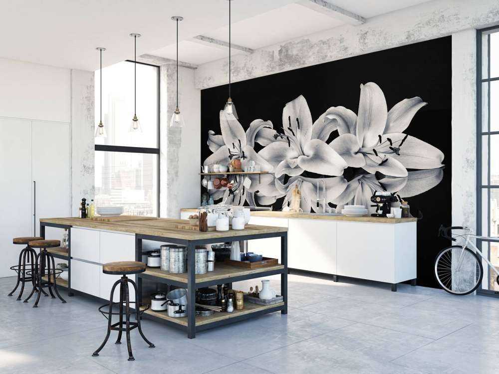 Fleurs en noir et blanc