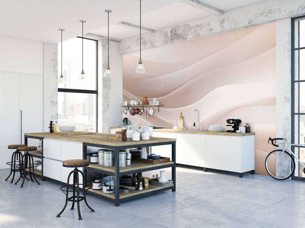 Vagues apaisantes calmes aqua beige
