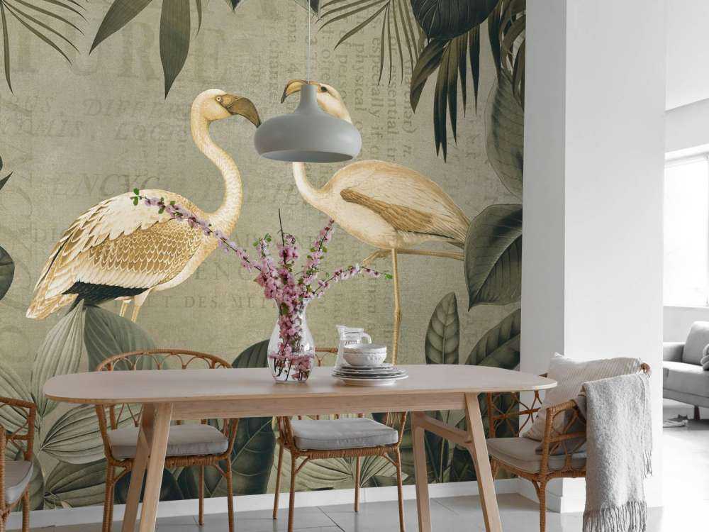 Oasis flamant vintage et ancien texte