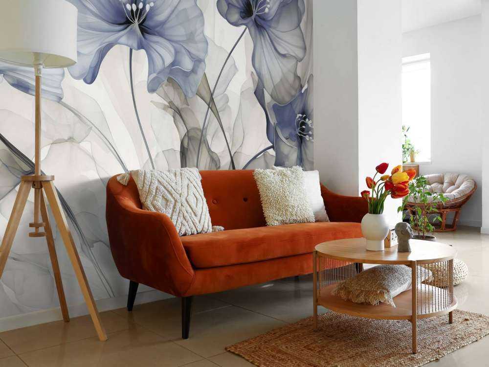 Ethereal flower fantasies blue grey