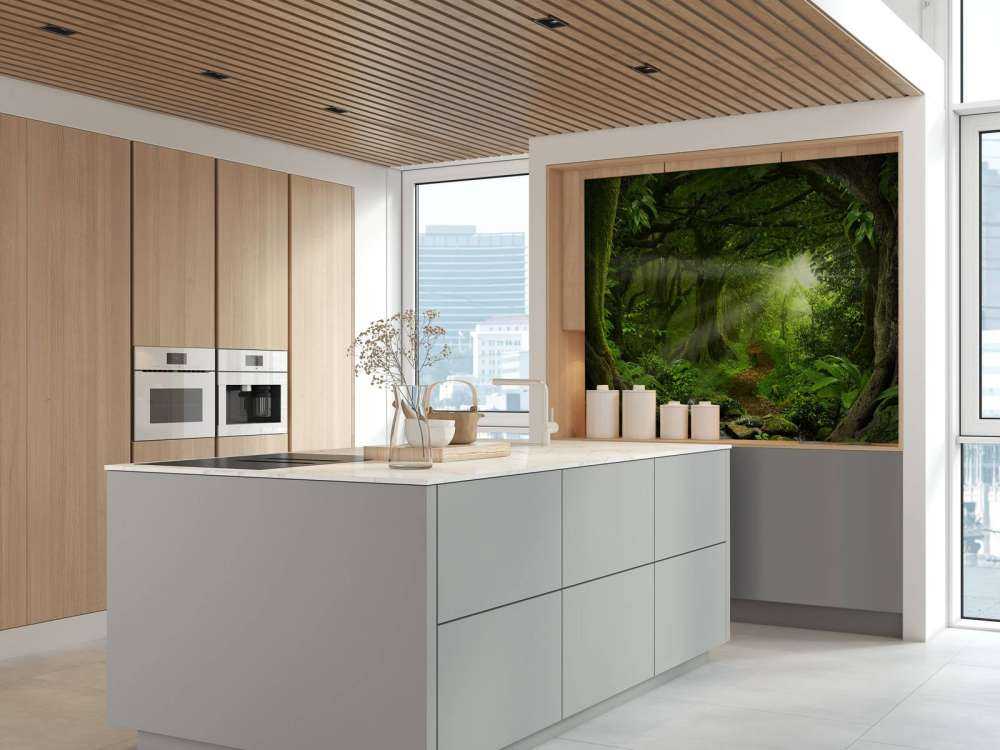 Jungle tropicale avec lumière du soleil