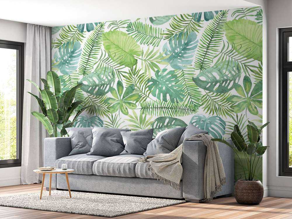 Feuilles d'aquarelle tropicales