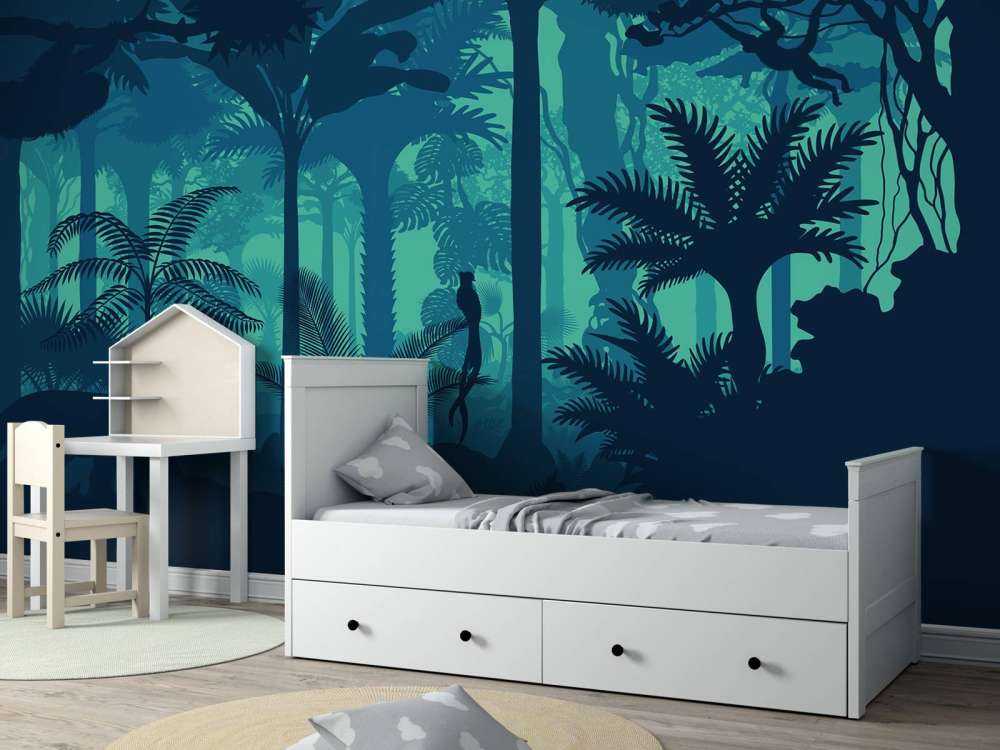 Silhouettes bleues de la jungle