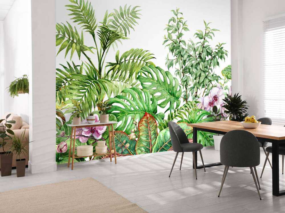 Plantes tropicales à l'aquarelle