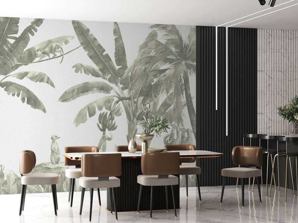 Petits animaux de la jungle en vert d'eau