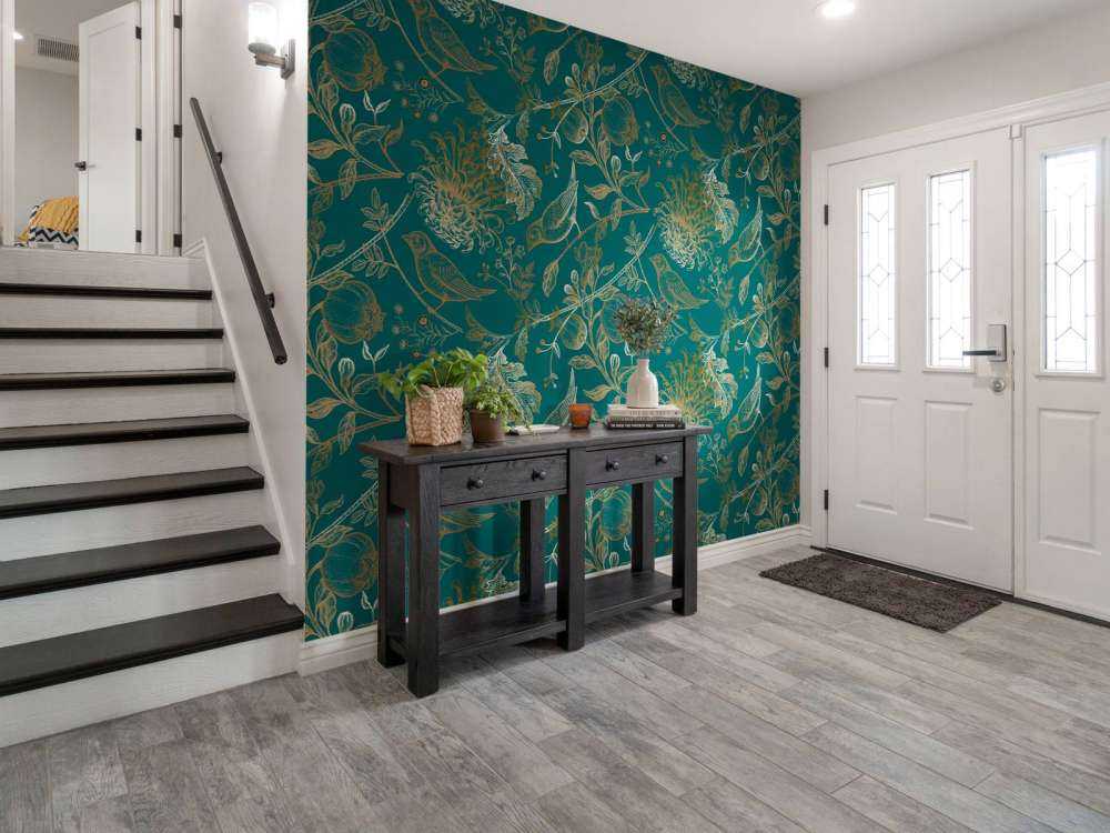 Motif de chrysanthèmes et d'oiseaux