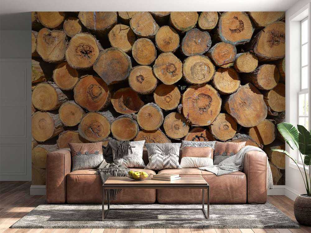 Pile de troncs d'arbres