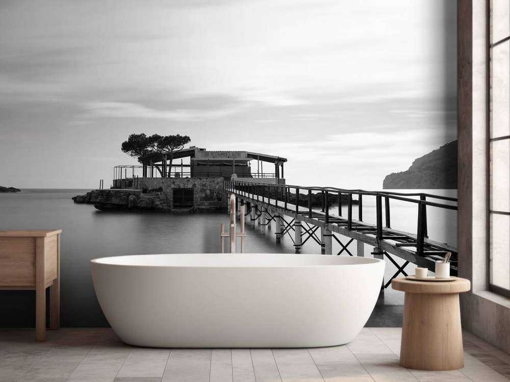 Échafaudage vers l'île