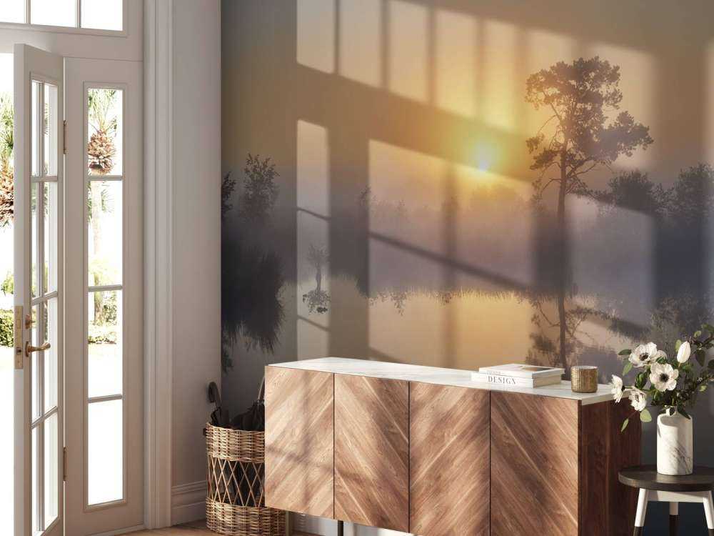 Lever de soleil brumeux