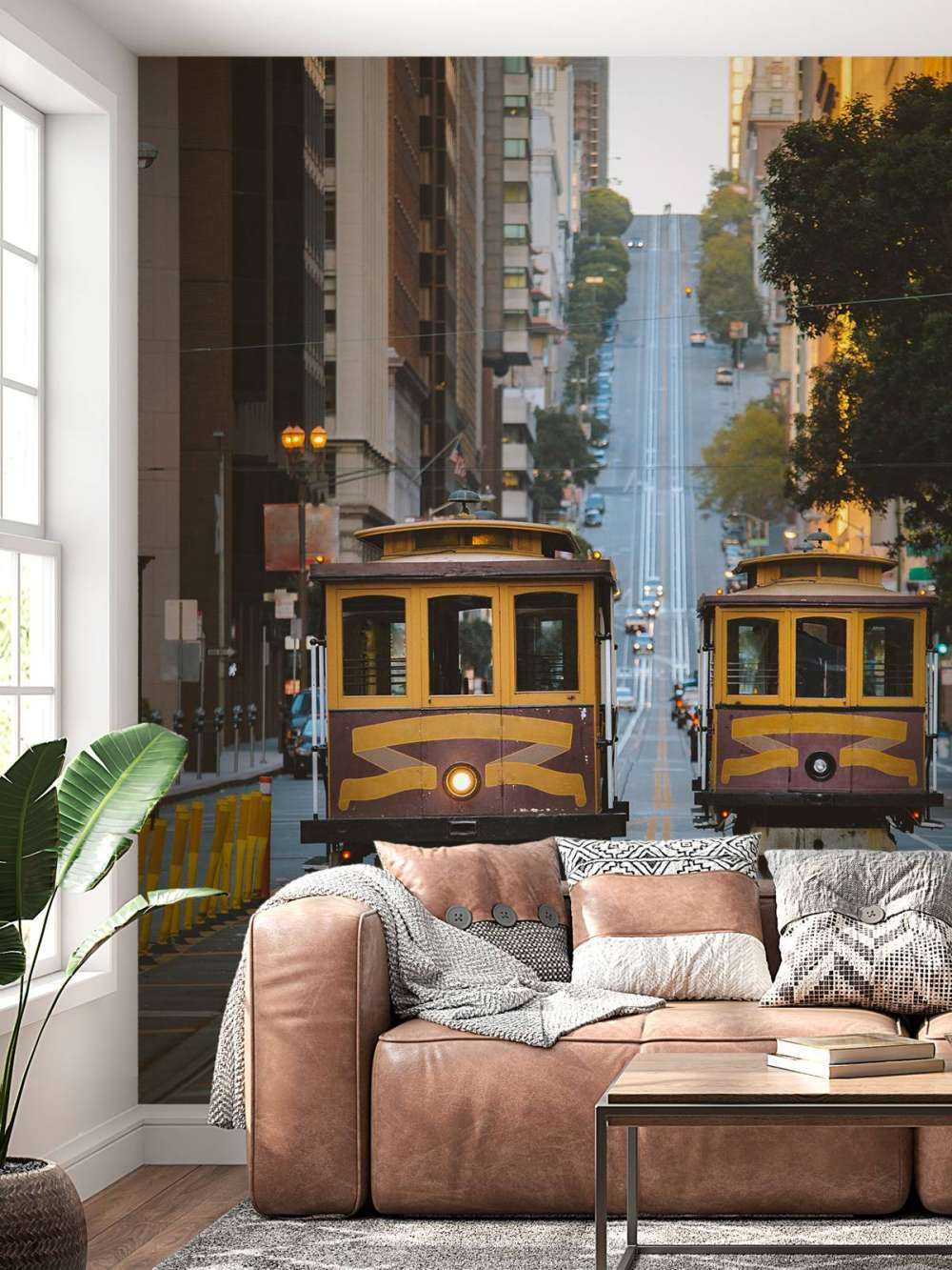 Tramways jaunes à San Francisco, États-Unis