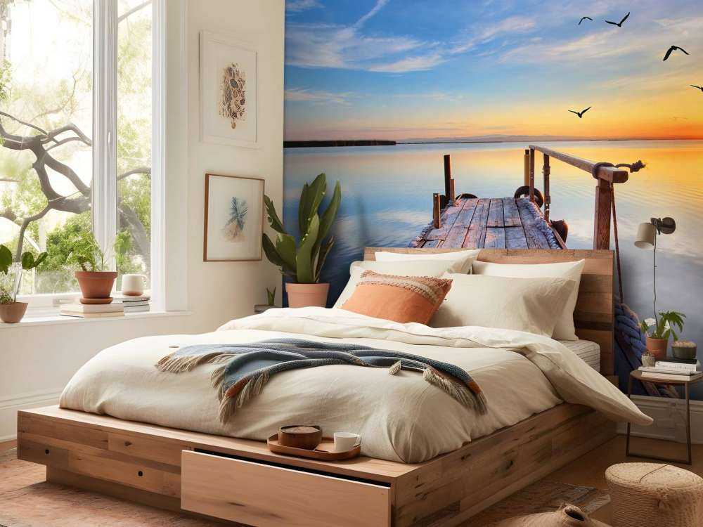 Oiseaux au-dessus de la mer