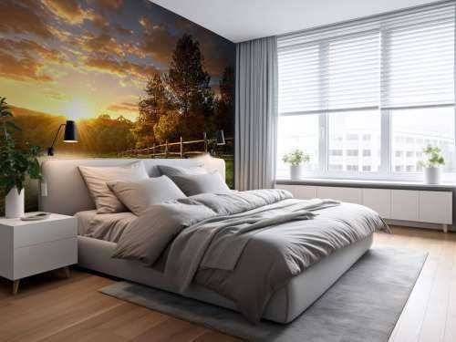 Pâturage au coucher du soleil