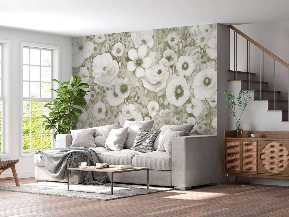 Conte de coquelicot monochrome vert