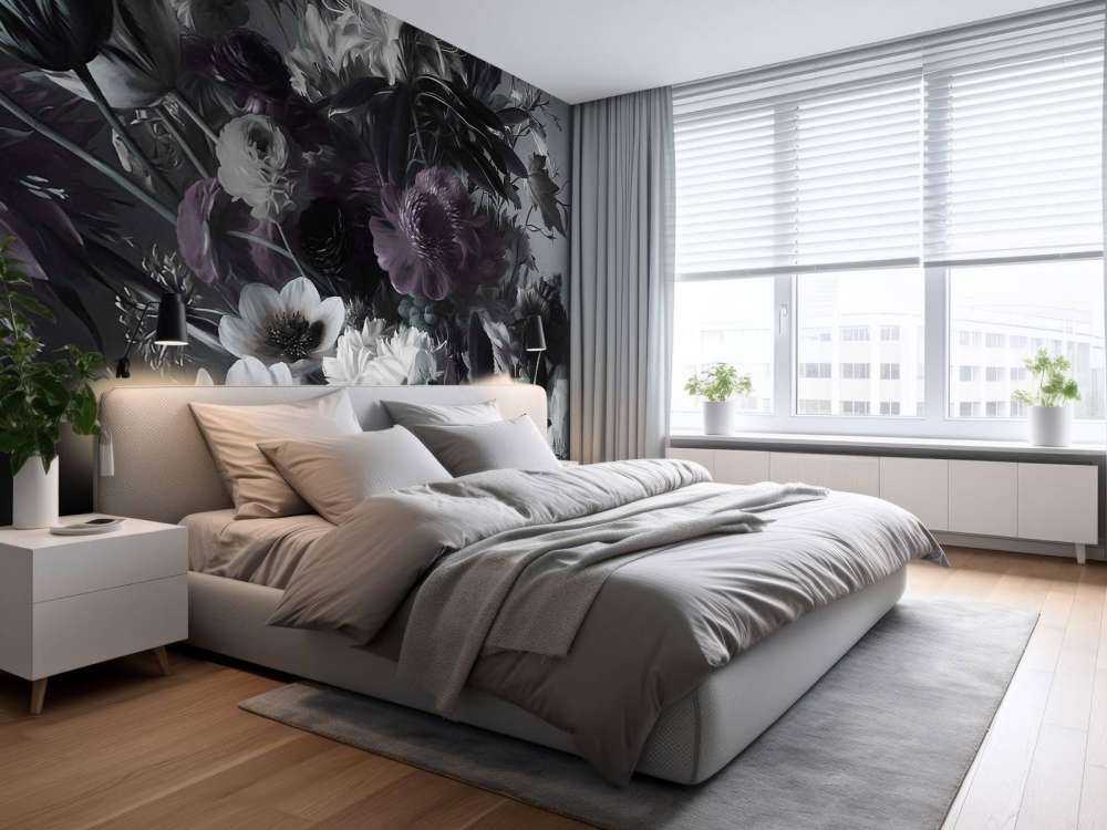 Grand bouquet avec des anémones violettes