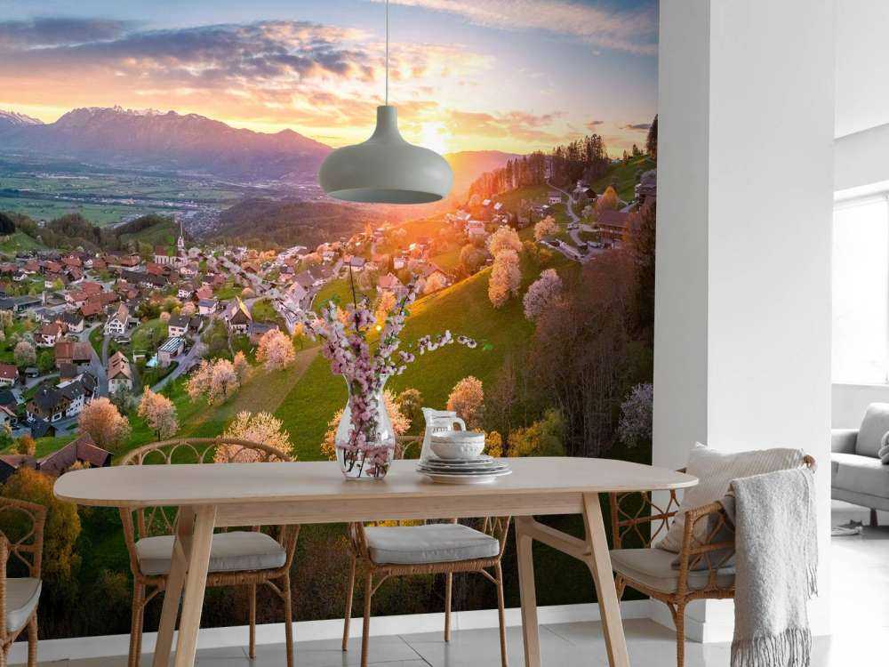 Heuveldorp dans la lueur du printemps