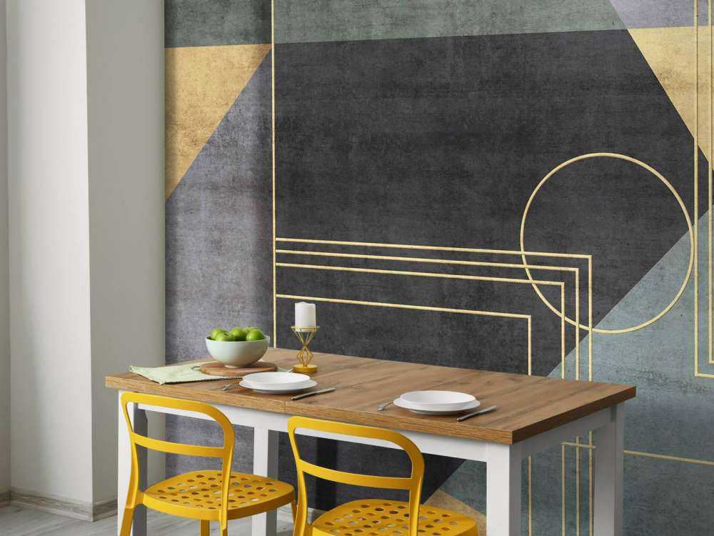 Lignes dorées en vert de mer