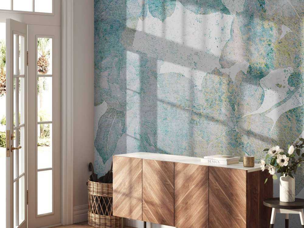 Pivoines fanées en bleu aquarelle