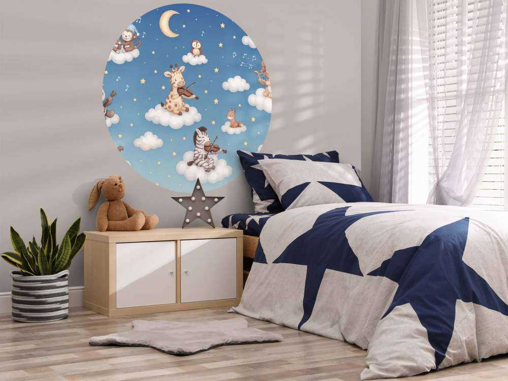 Concert d'oiseaux dans les nuages - bleu