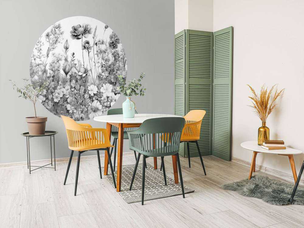 Fleurs de mon âme sans couture - gris