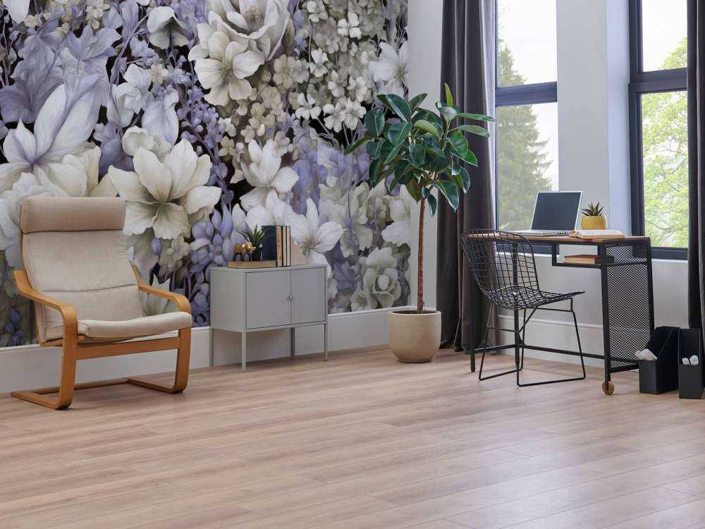 Festival de fleurs sans couture - gris foncé