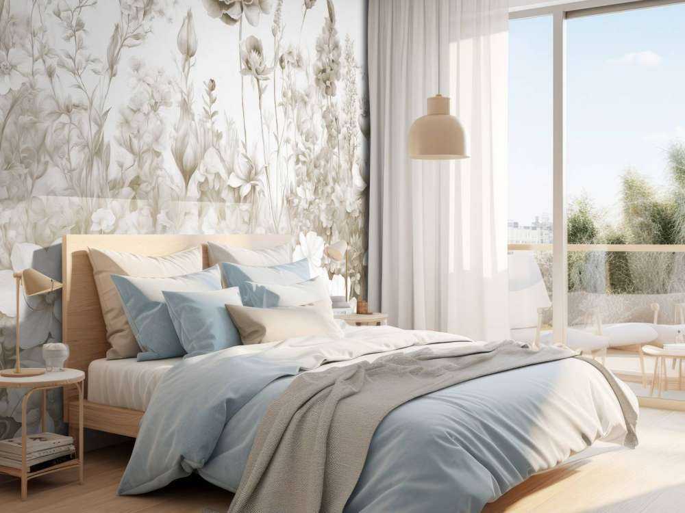 Fleurs de mon âme sans couture - beige