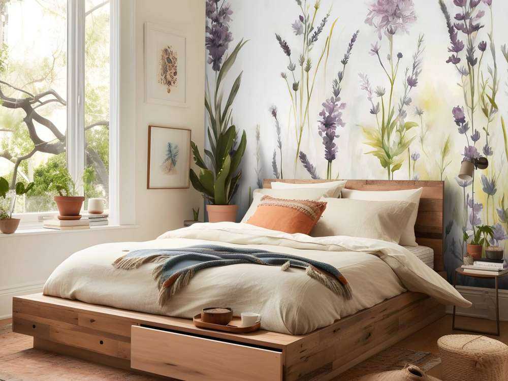 Lavande Clair Seamless Beige Chaud