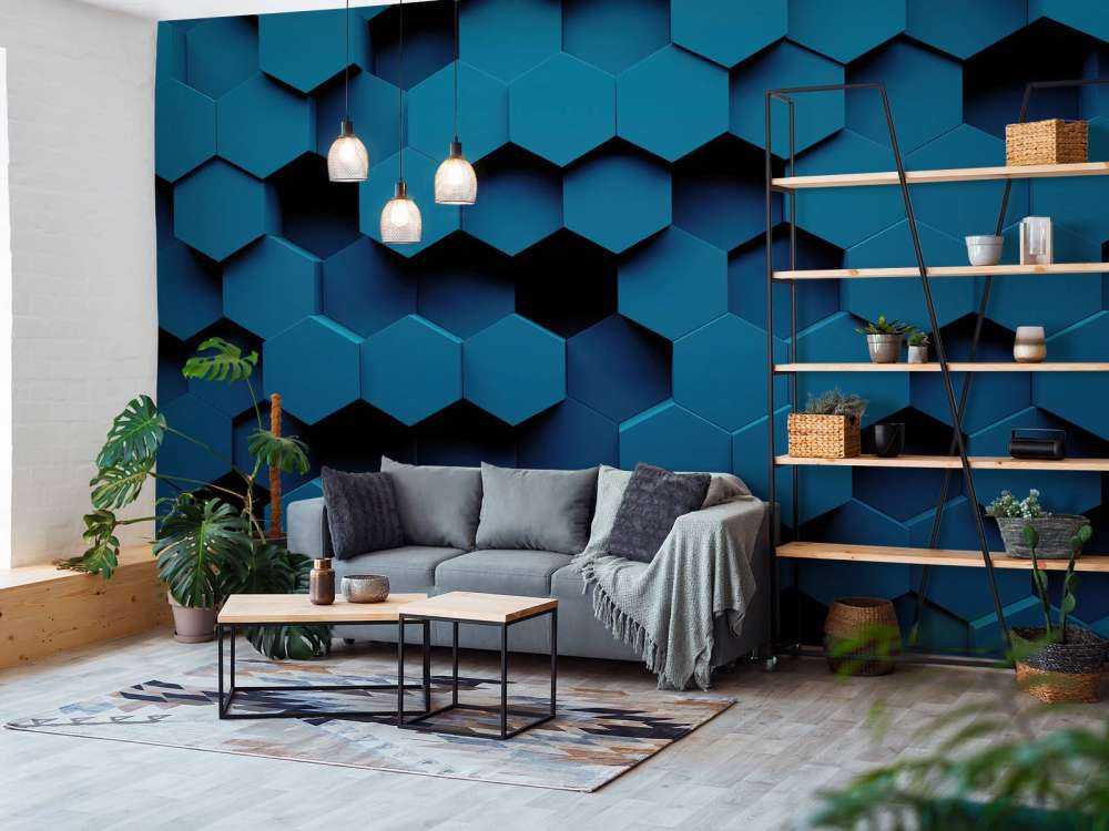 Hexagones bleu foncé