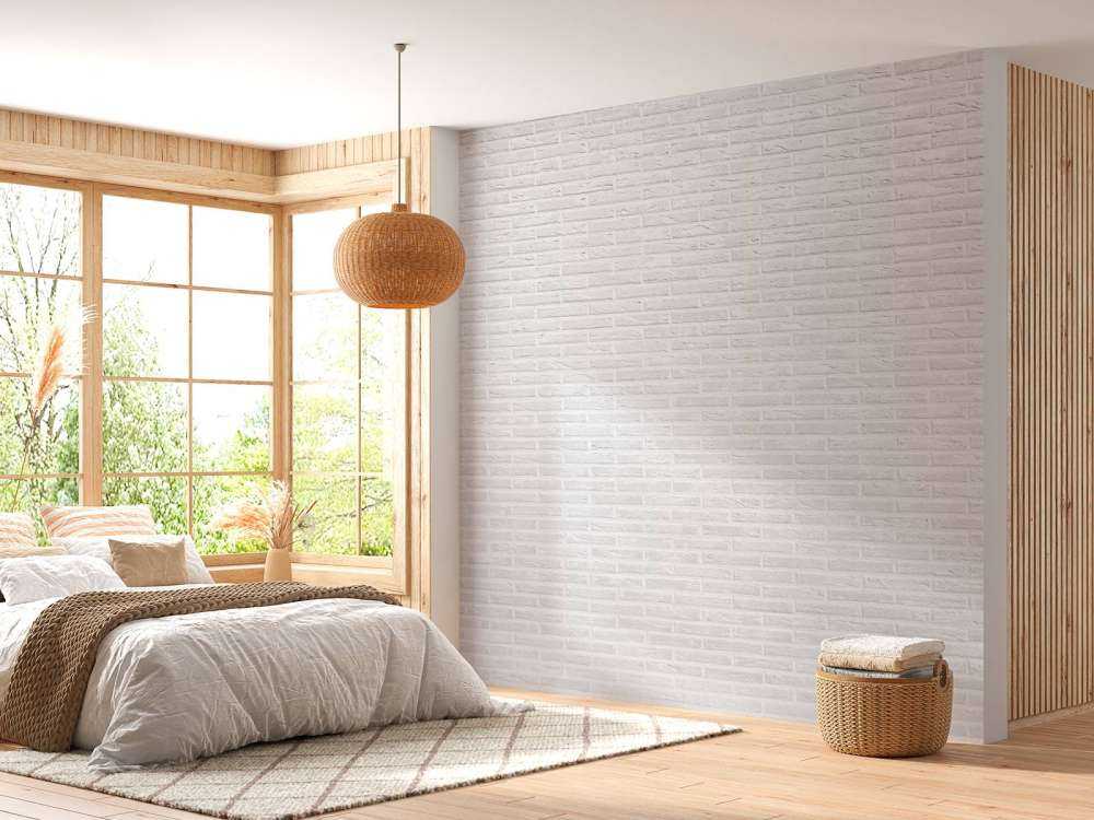 Mur de briques blanches