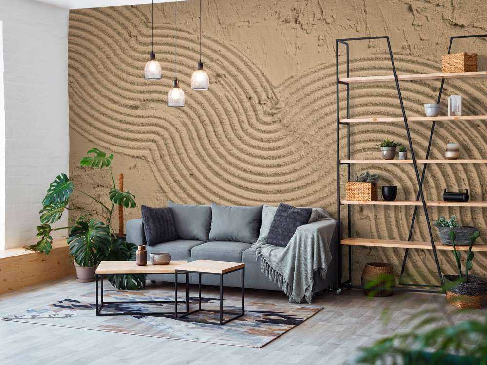 Lignes et structures organiques en brun doré