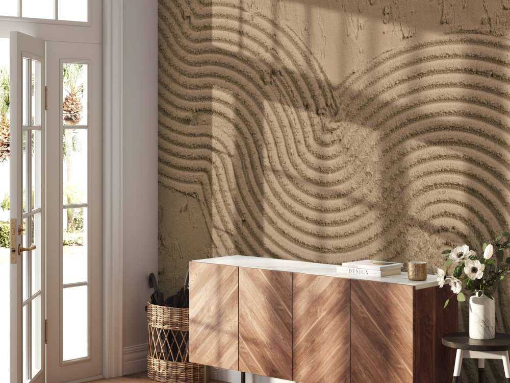 Lignes et structures organiques en brun doré