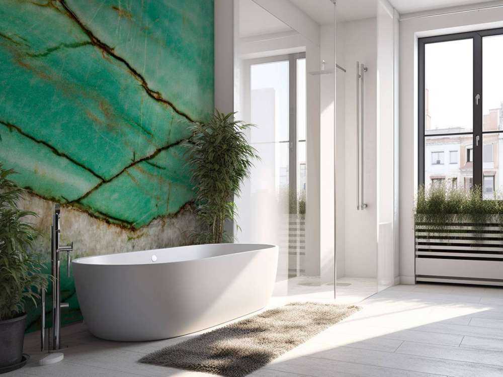 Gros plan sur une bille verte