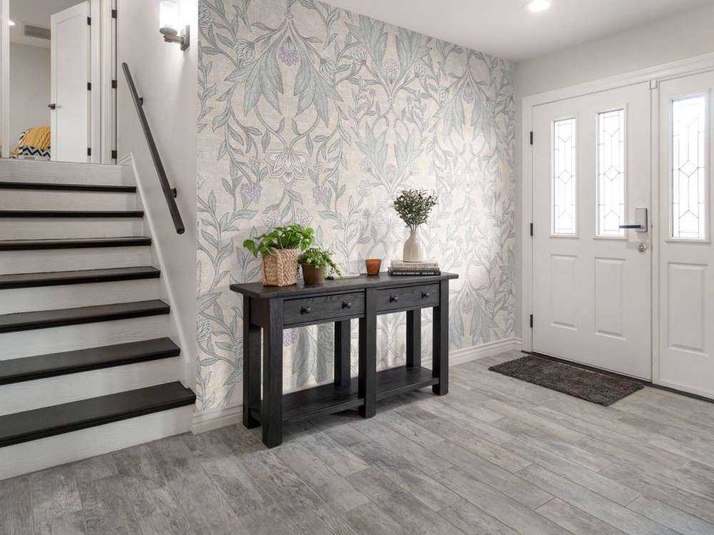 Damas floral Morris - beige neutre