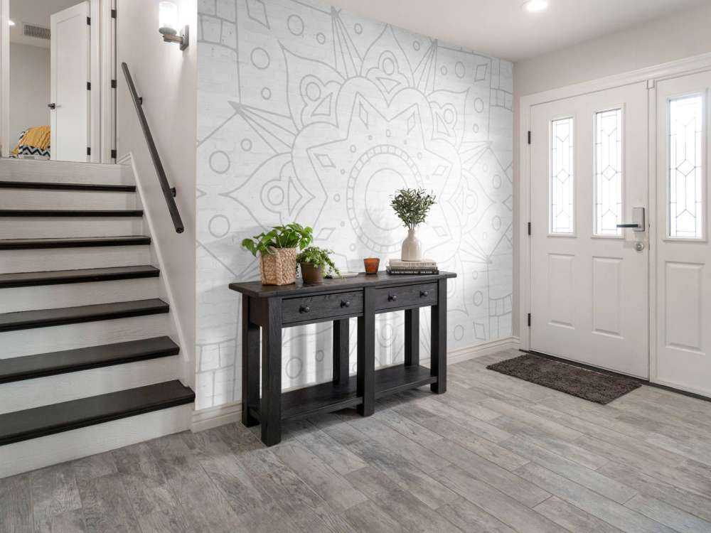 Mandala géométrique gris