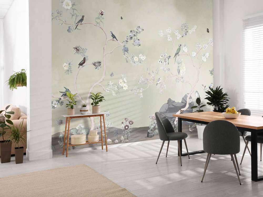 Birds in Garden Panorama 11