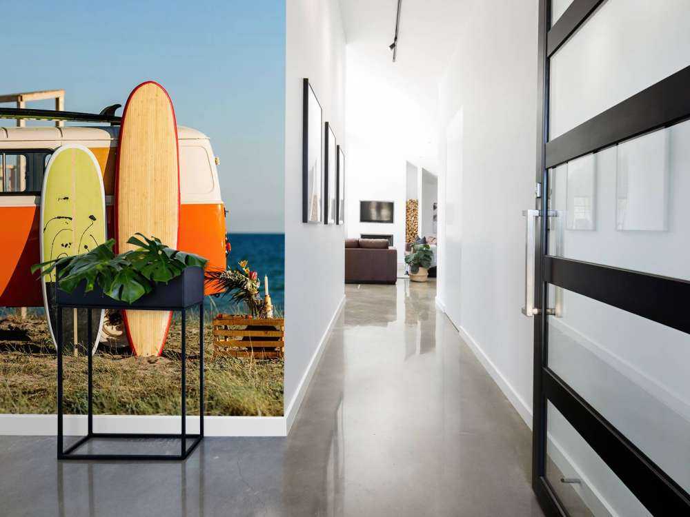 Bus avec planche de surf