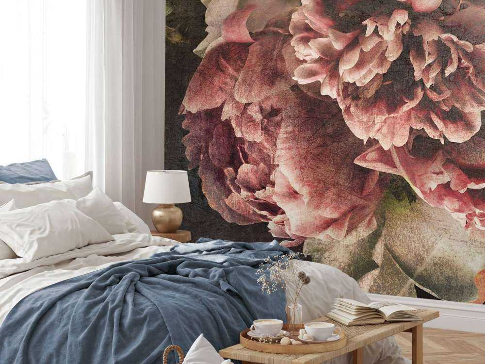 Opulence de pivoines romantiques sombres