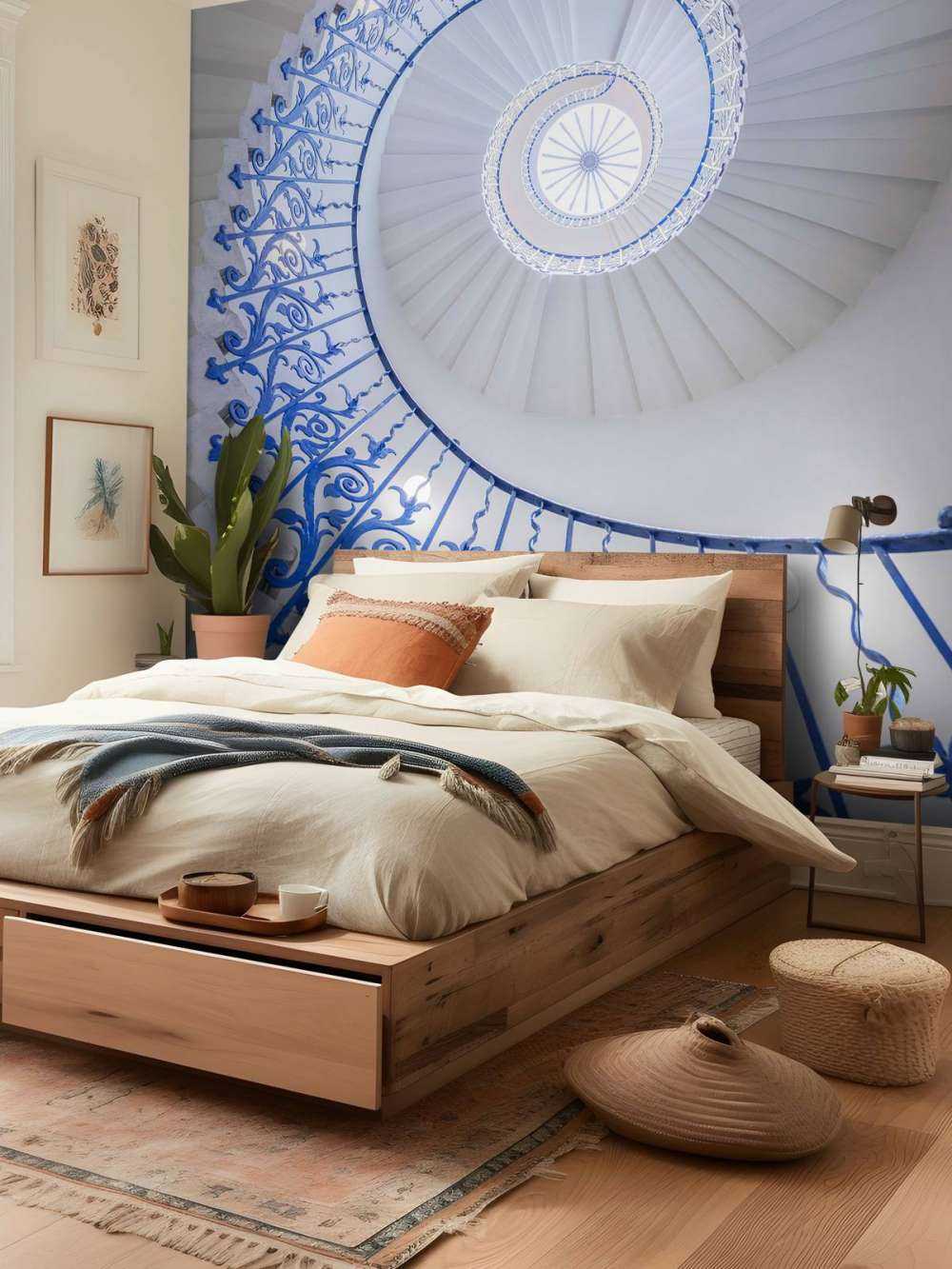 Structure en spirale futuriste avec lumière centrale