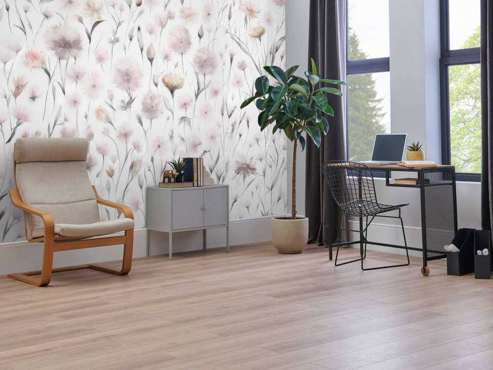 Bleuets et herbes des champs roses