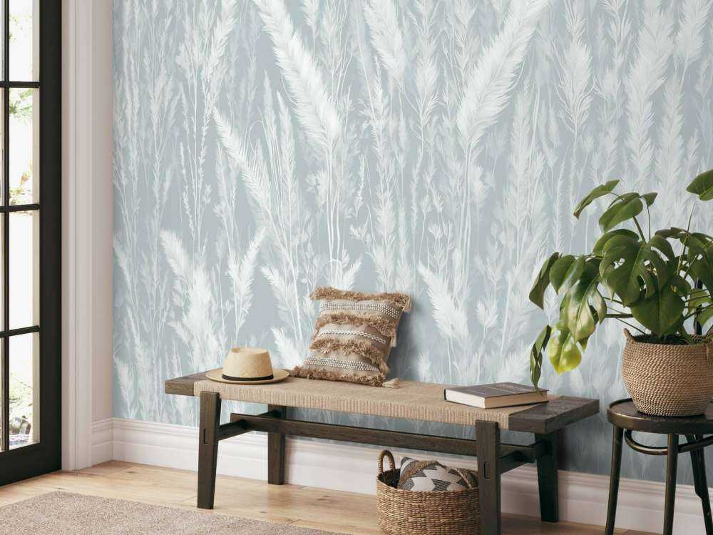 Mur de graminées - vert menthe