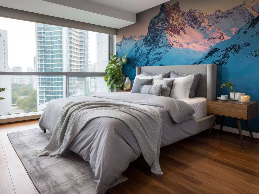 Lumière du soir sur la vallée de montagne