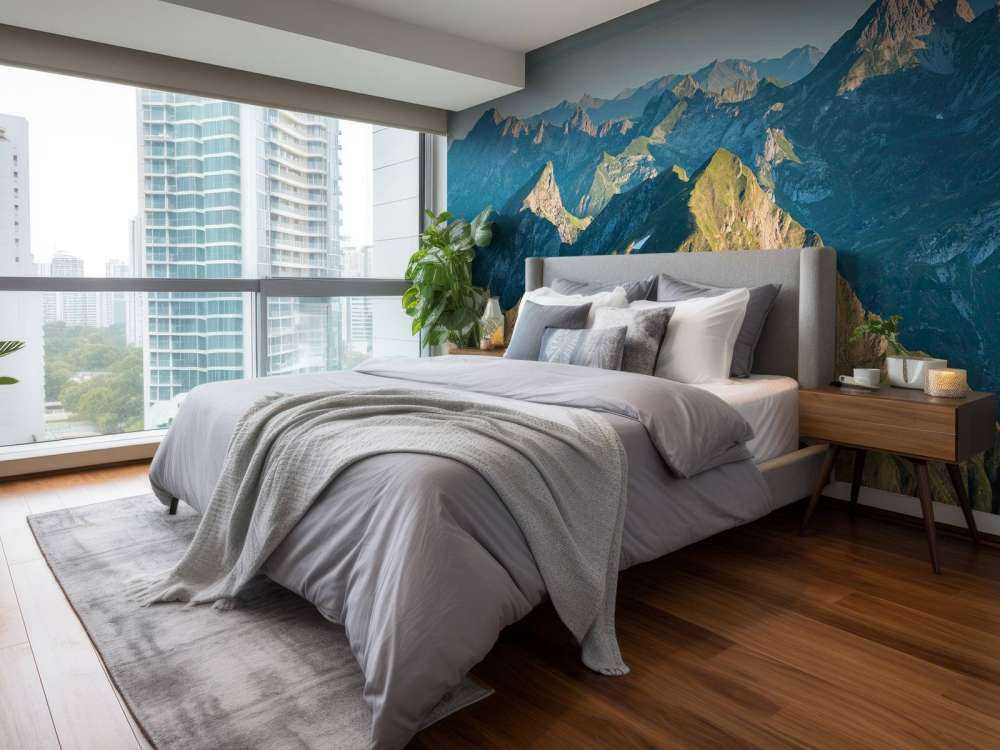 Lueur estivale sur la crête de la montagne.