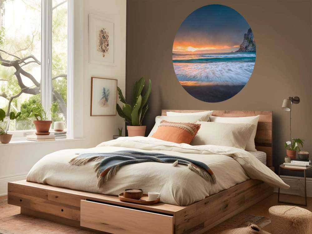 Coucher de soleil sur une côte accidentée