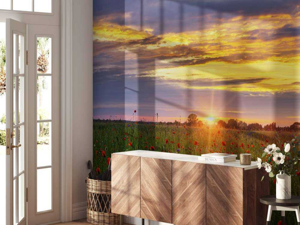 Paysage de coquelicots