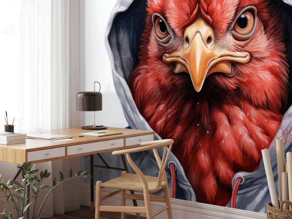 Poulet de dessin animé à l'aquarelle en sweat à capuche