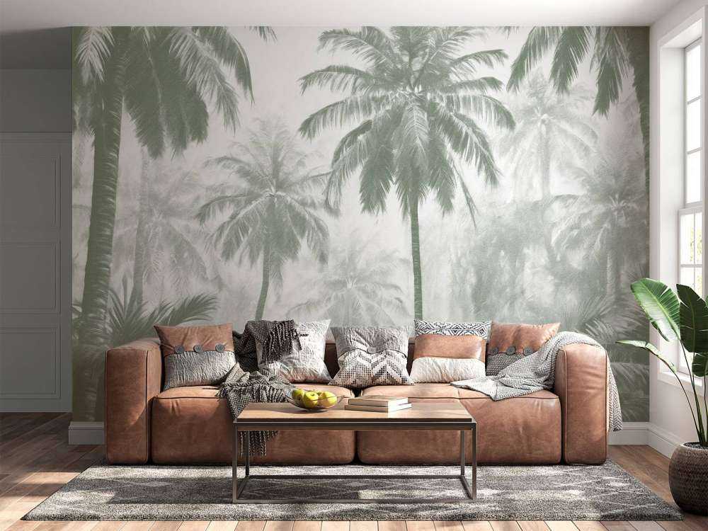 Forêt de Palmiers Brumeuse, vert