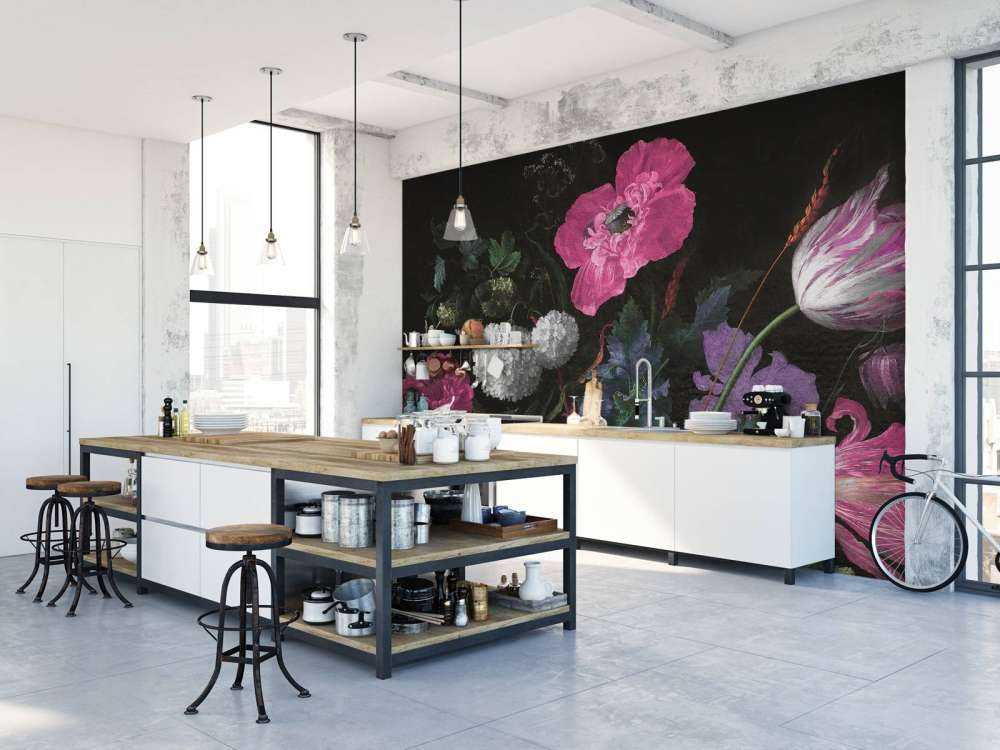 Nature morte aux fleurs baroques - rose lunatique