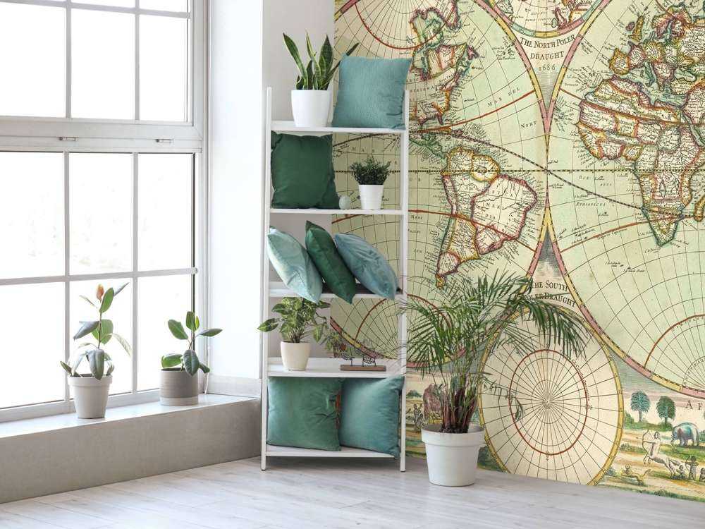 Illustrated vintage world map