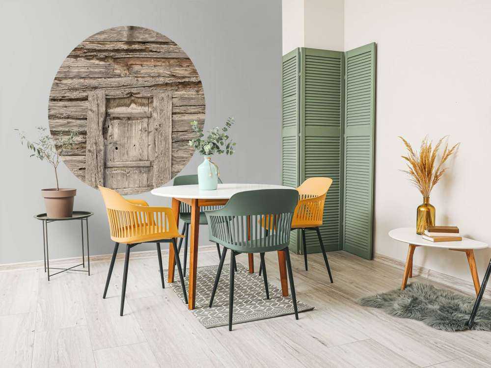 Étagères beiges avec porte