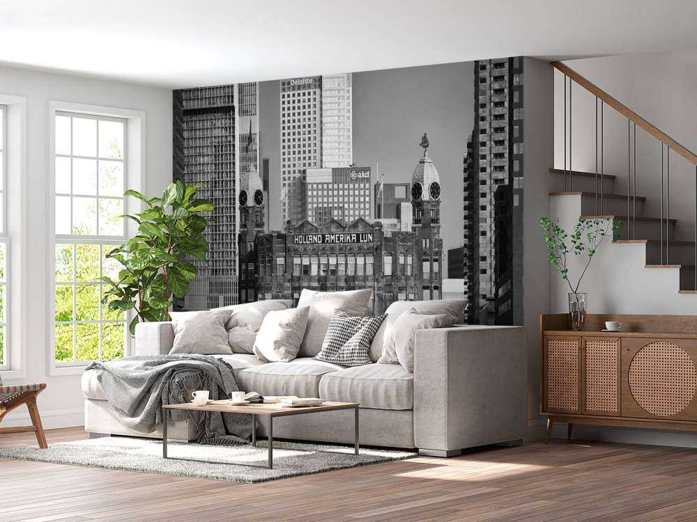 Hôtel New York Rotterdam en noir et blanc