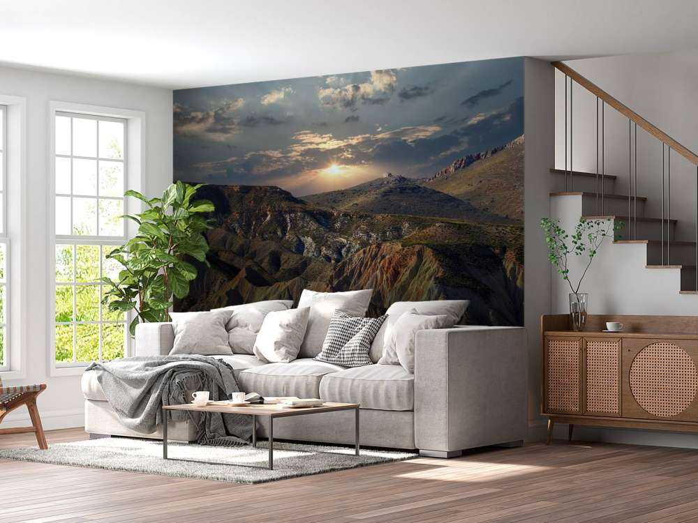 Coucher de soleil dans les montagnes